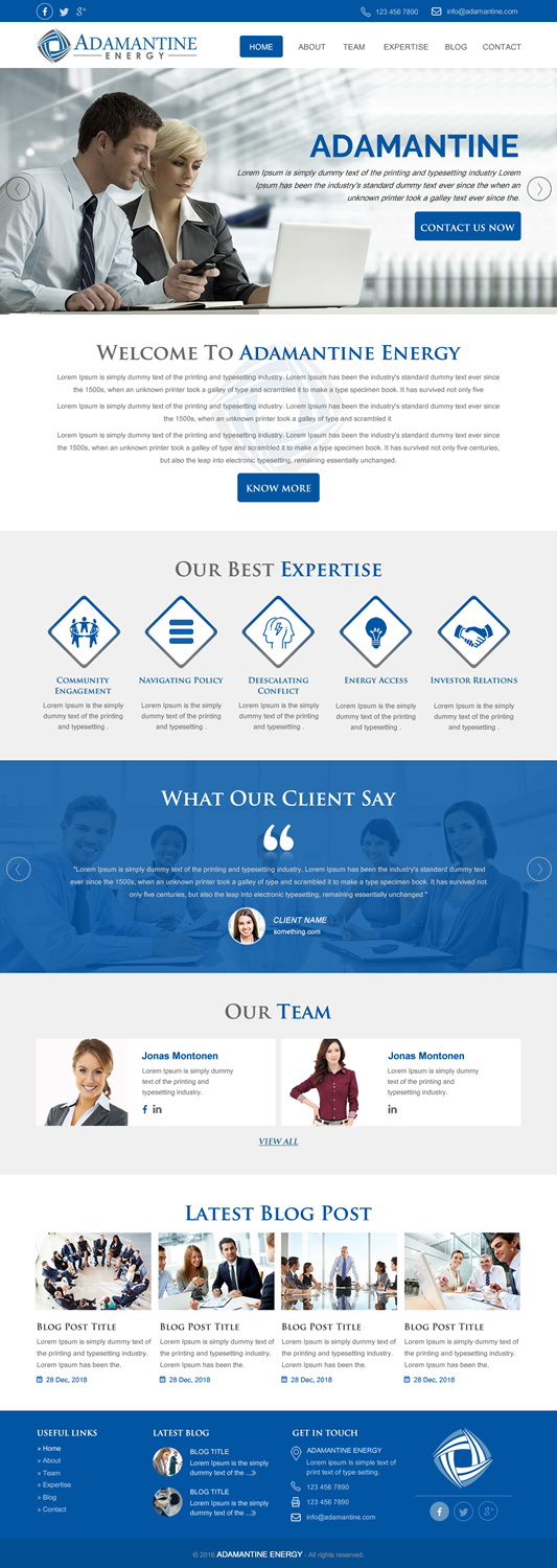 Wordpress Design by rightway for Adamantine Energy | Design #13165986