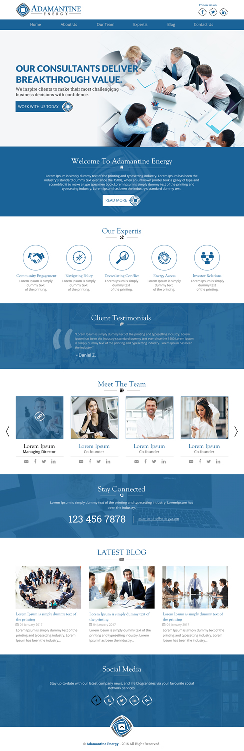 Wordpress Design by rightway for Adamantine Energy | Design #13274136