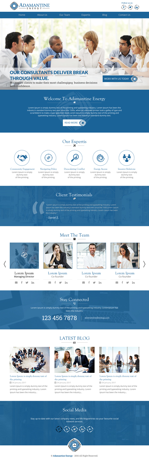 Wordpress Design by rightway for Adamantine Energy | Design #13274140
