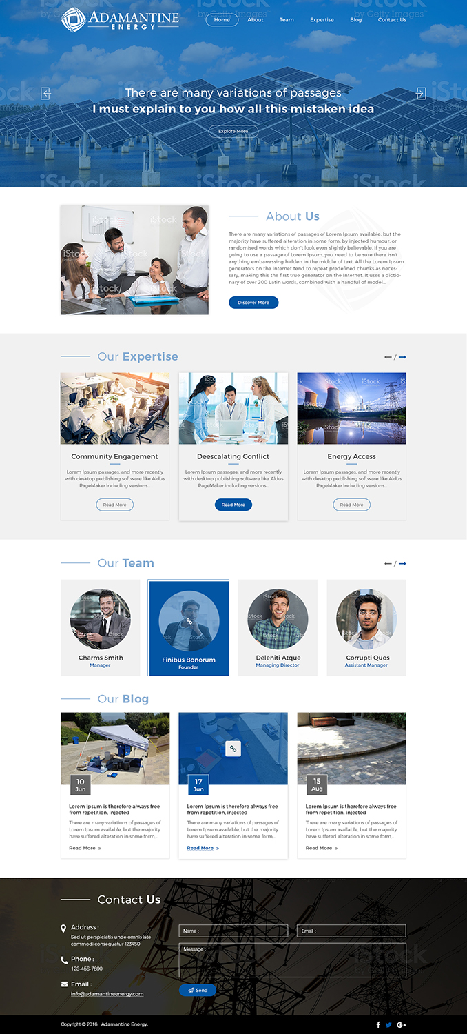 Wordpress Design by Ved Web Services for Adamantine Energy | Design #13150369