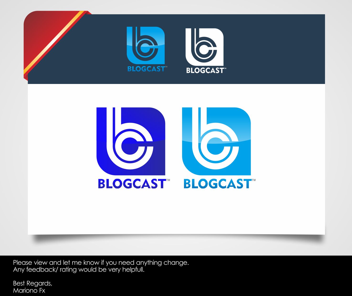 Logo Design by Mariono Fx for Blogcast.com | Design #13143546