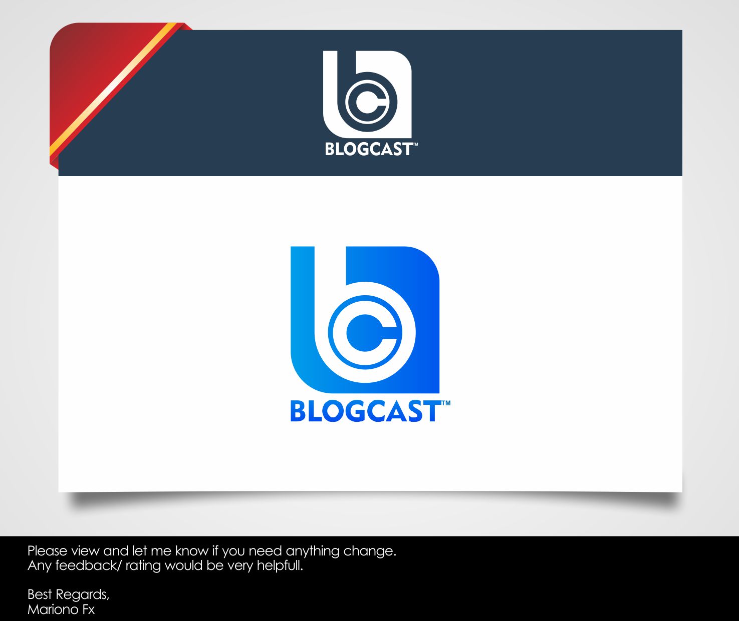 Logo Design by Mariono Fx for Blogcast.com | Design #13144848