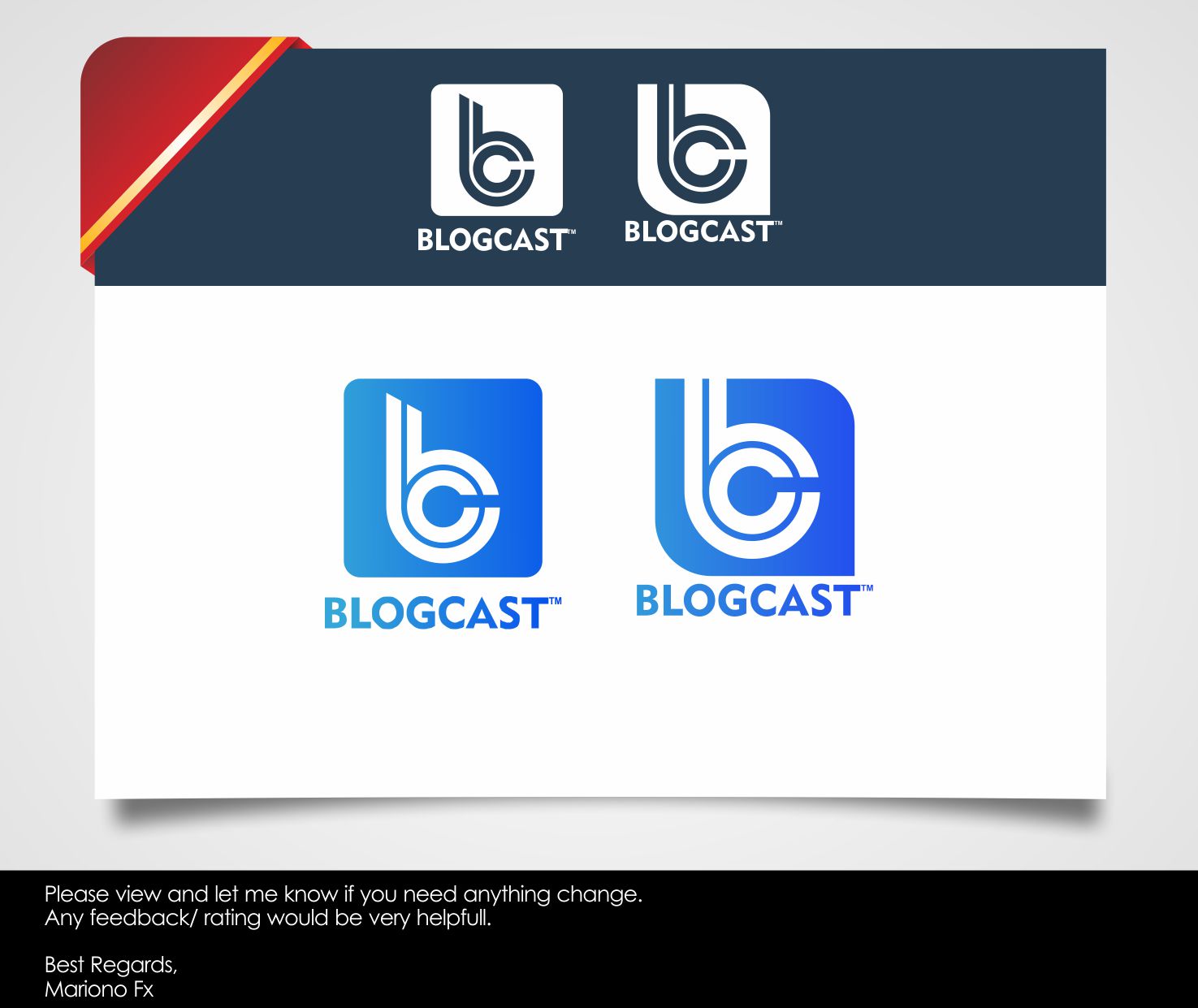 Diseño de Logo por Mariono Fx para Blogcast.com | Diseño #13145042