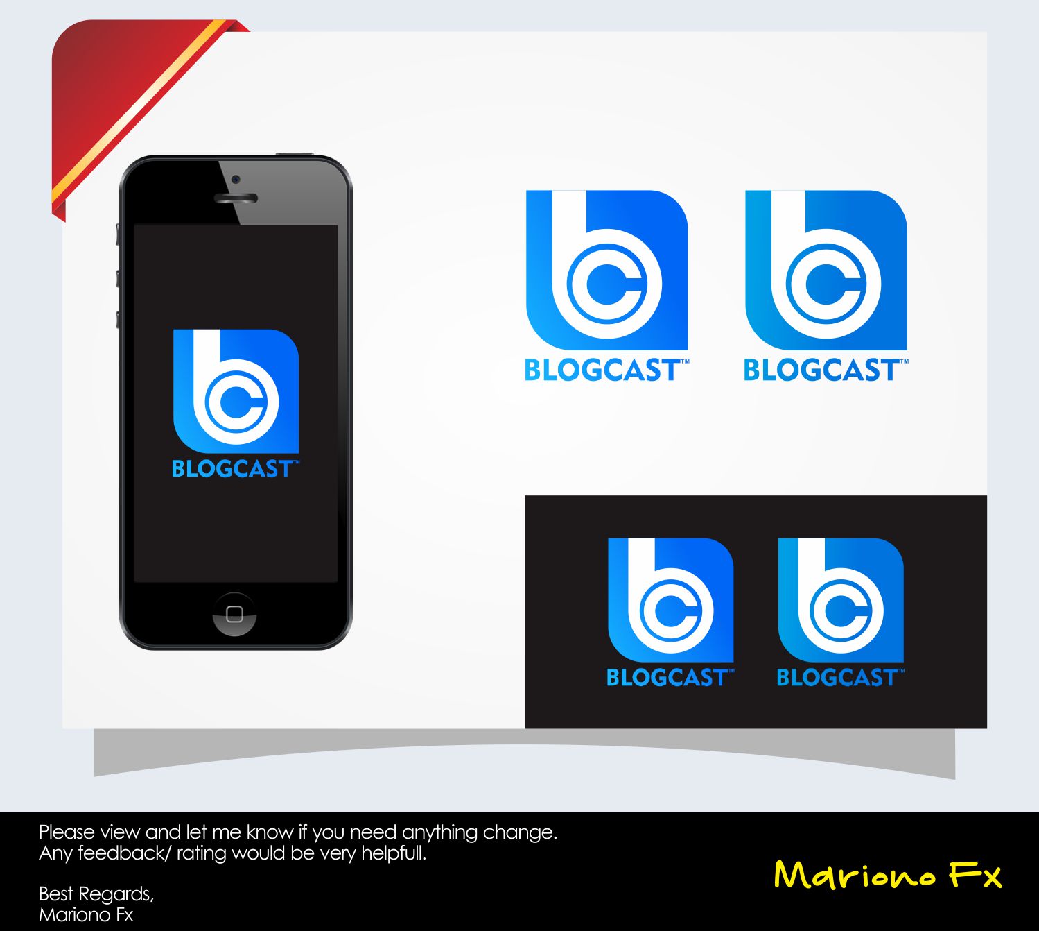 Logo Design by Mariono Fx for Blogcast.com | Design #13250293