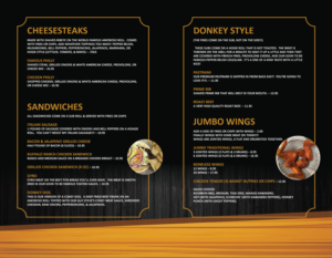 Thirsty Donkey Tap House & Sports Grill Menu | Menu Design by Sergio Coelho