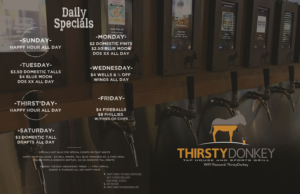 Thirsty Donkey Tap House & Sports Grill Menu | Design de Menu par mrmrnjr