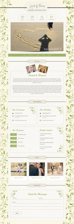 Wedding page for Sarah and Thomas | Web-Design von Lauren