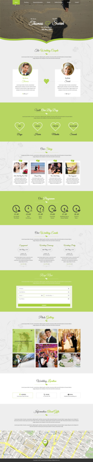 Wedding page for Sarah and Thomas | Web Design by Sbss