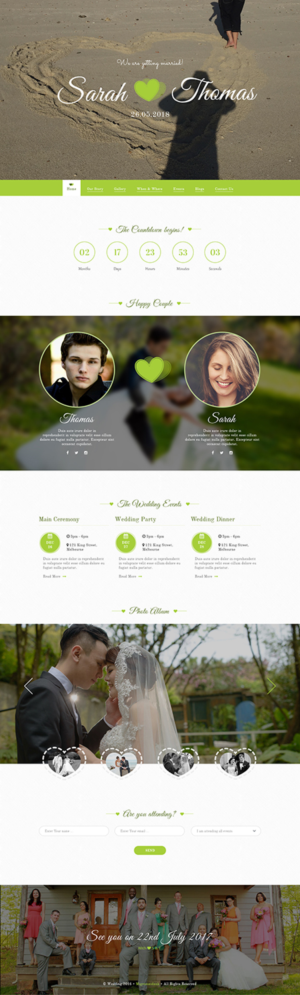 Wedding page for Sarah and Thomas | Web-Design von Ved Web Services