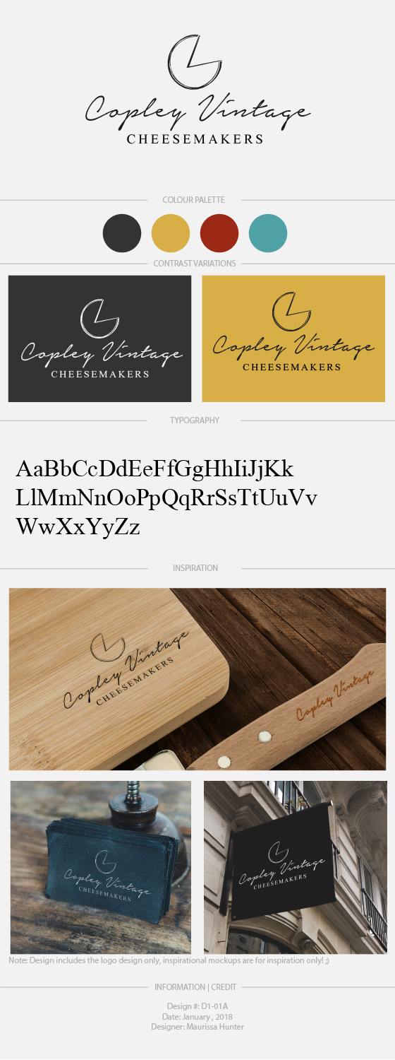 Design de Logo par Maurissahunter pour Copley Vintage Cheesemakers LLC | Design #13240979