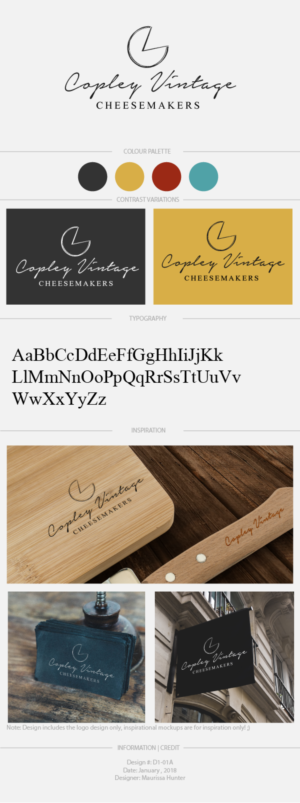 Logo Design by Maurissahunter for Copley Vintage Cheesemakers LLC | Design #13240979