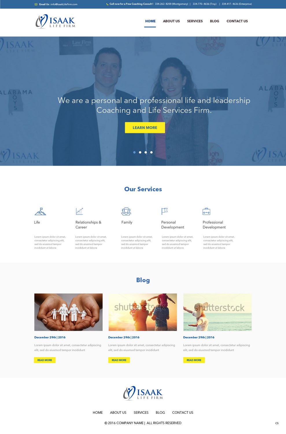 Web Design by pb for Isaak life firm | Design #13169406