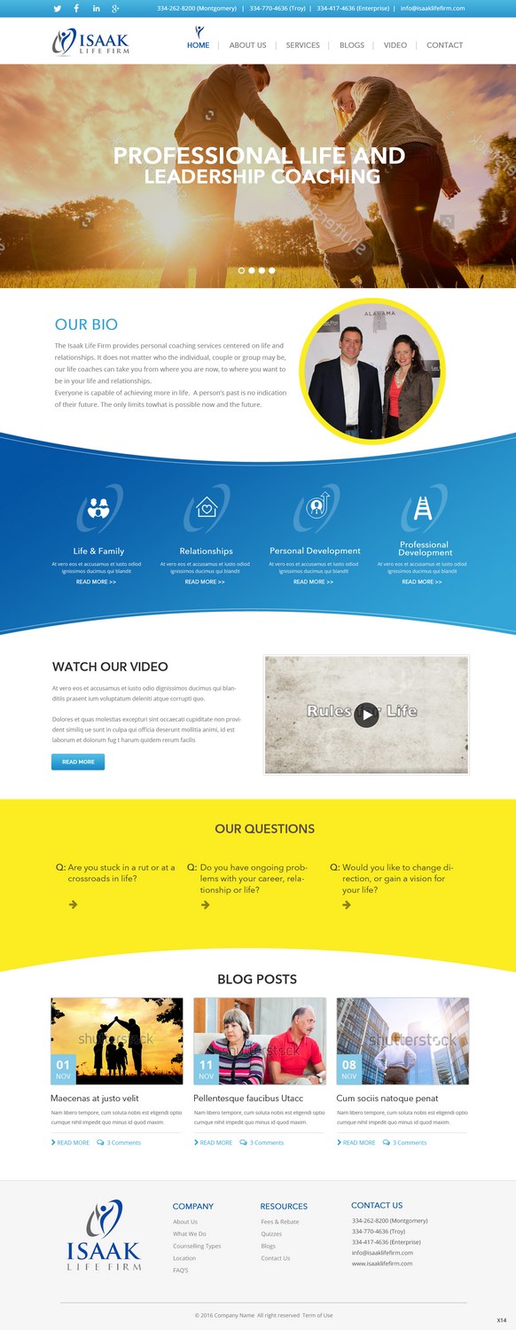Web Design by pb for Isaak life firm | Design #13196362