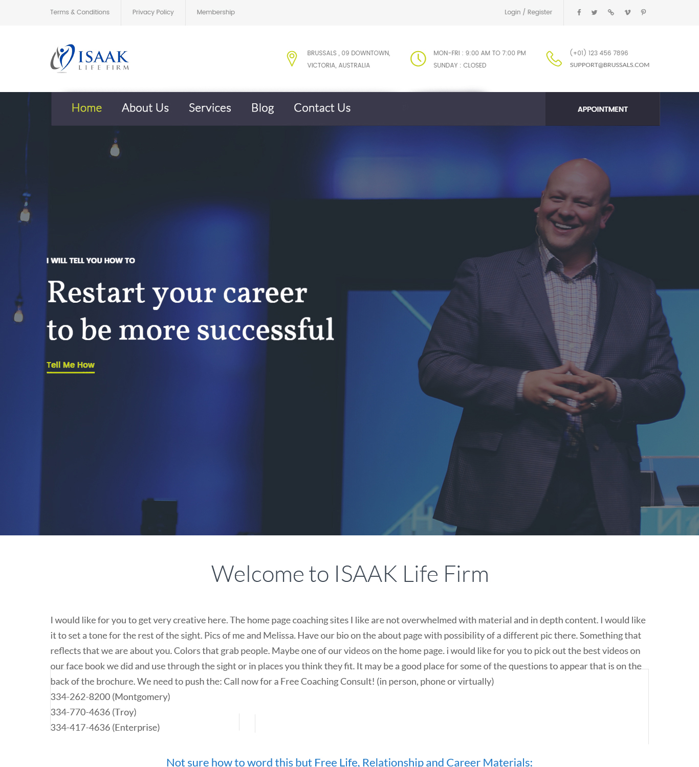 Web Design by ArunKoshti for Isaak life firm | Design #13186854