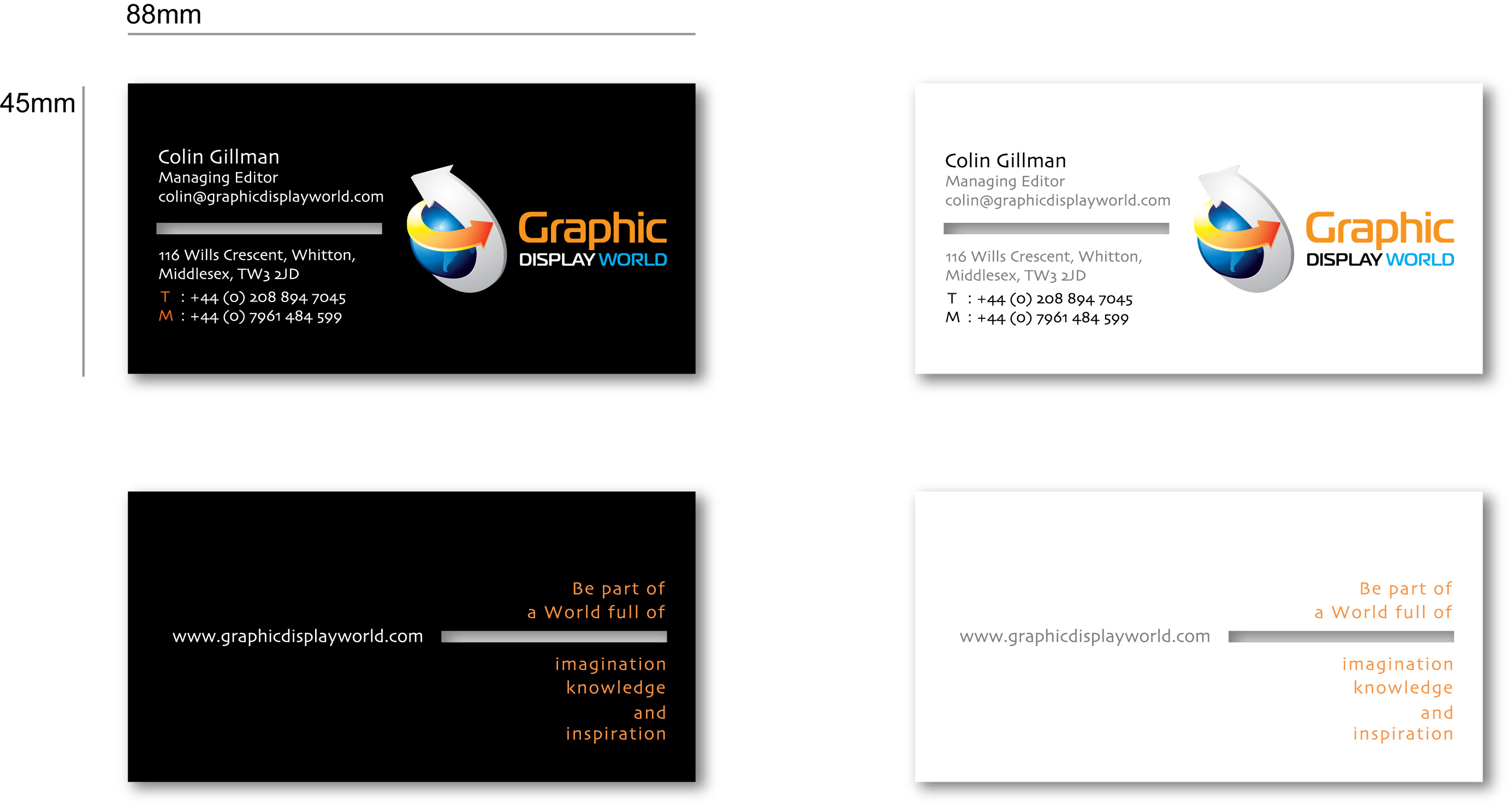 Business Card Design by Charm Famous for Graphic Display World | Design #32706