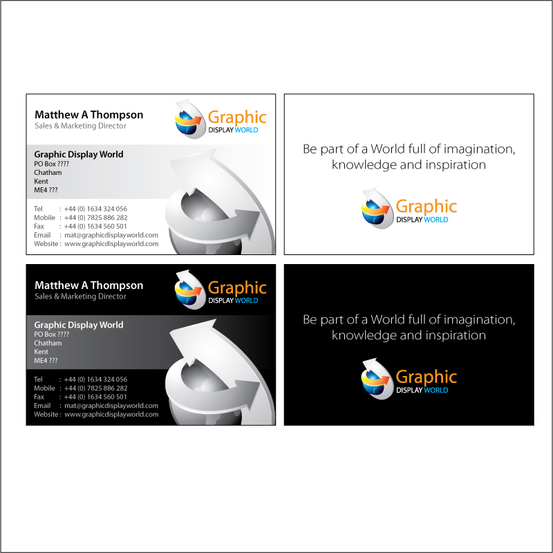 Diseño de Tarjeta de Presentación por deadairspace para Graphic Display World | Diseño #31815