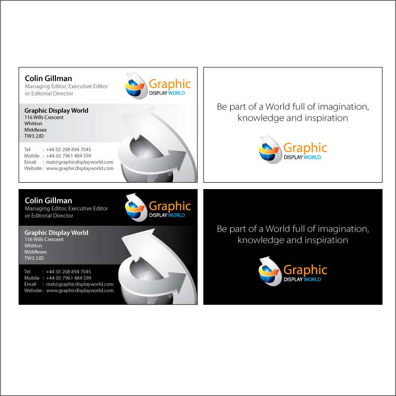Business Card Design by deadairspace for Graphic Display World | Design #31817