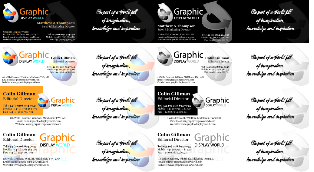 Business Card Design by badhabitsinc for Graphic Display World | Design #31444