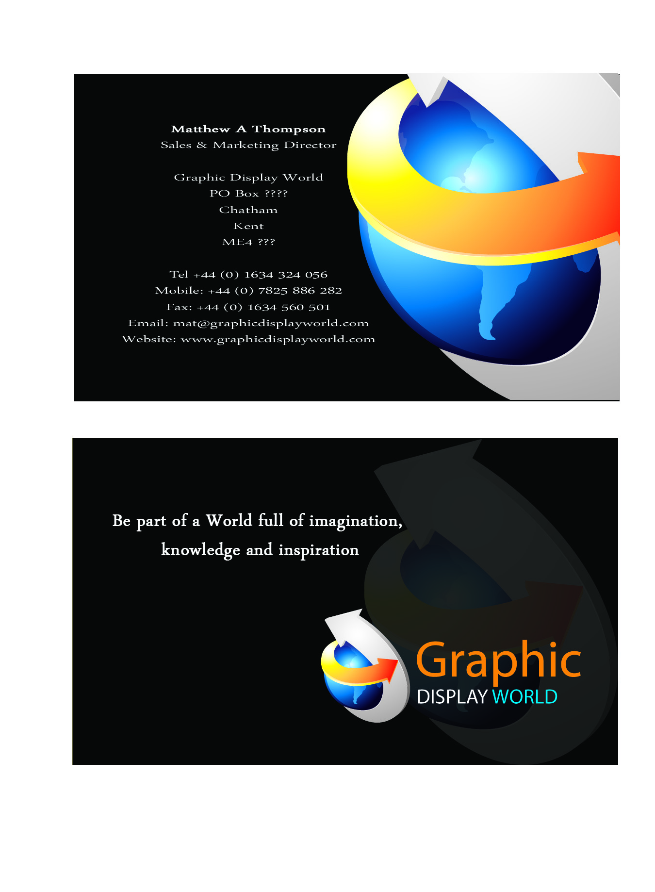 Business Card Design by Smitha Abraham for Graphic Display World | Design #31838