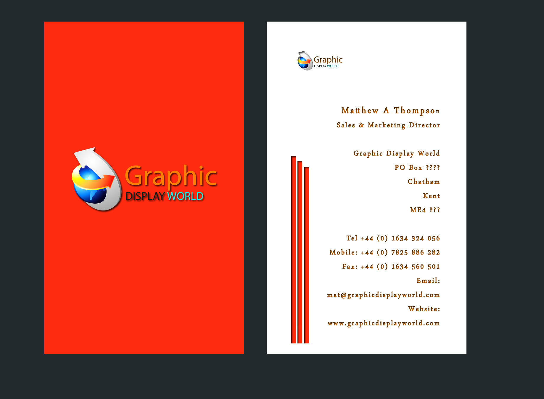 Business Card Design by Smitha Abraham for Graphic Display World | Design #31839