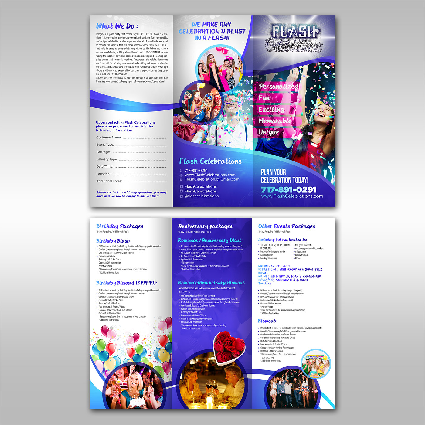 Diseño de Flyer por creative.bugs para Flash Celebrations | Diseño #13333862