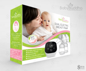 Babybuddha package design for an double electric breast pump | Packaging Design by SofiaDesignStudio