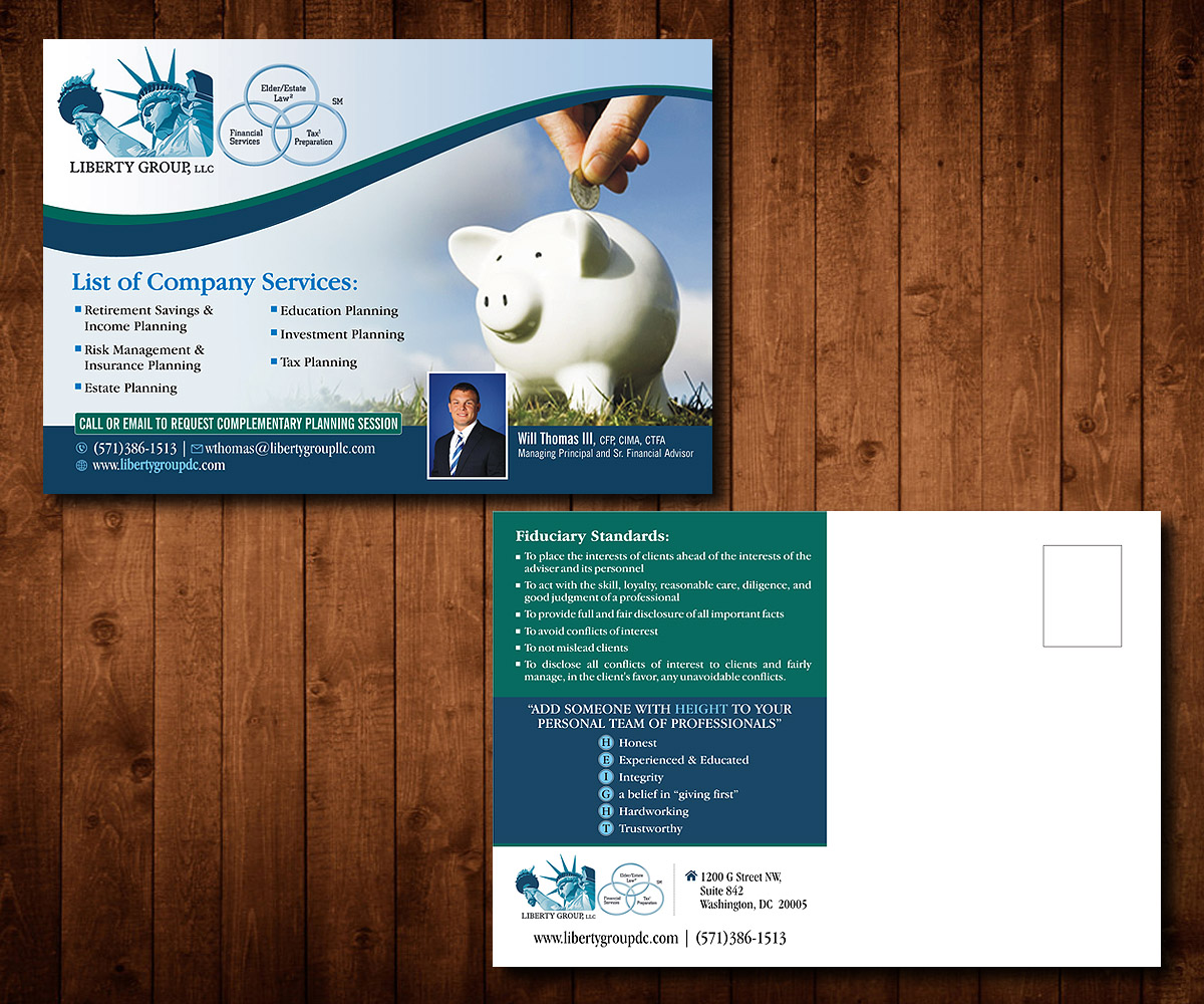 Postcard Design by Designers Hub for The Liberty Group, LLC | Design #13171468