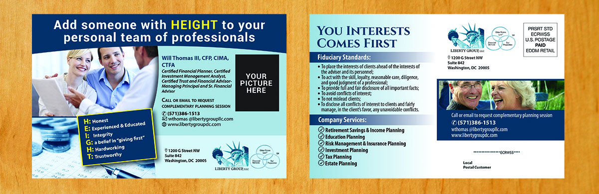 Postcard Design by Venus L. Penaflor for The Liberty Group, LLC | Design #13178278