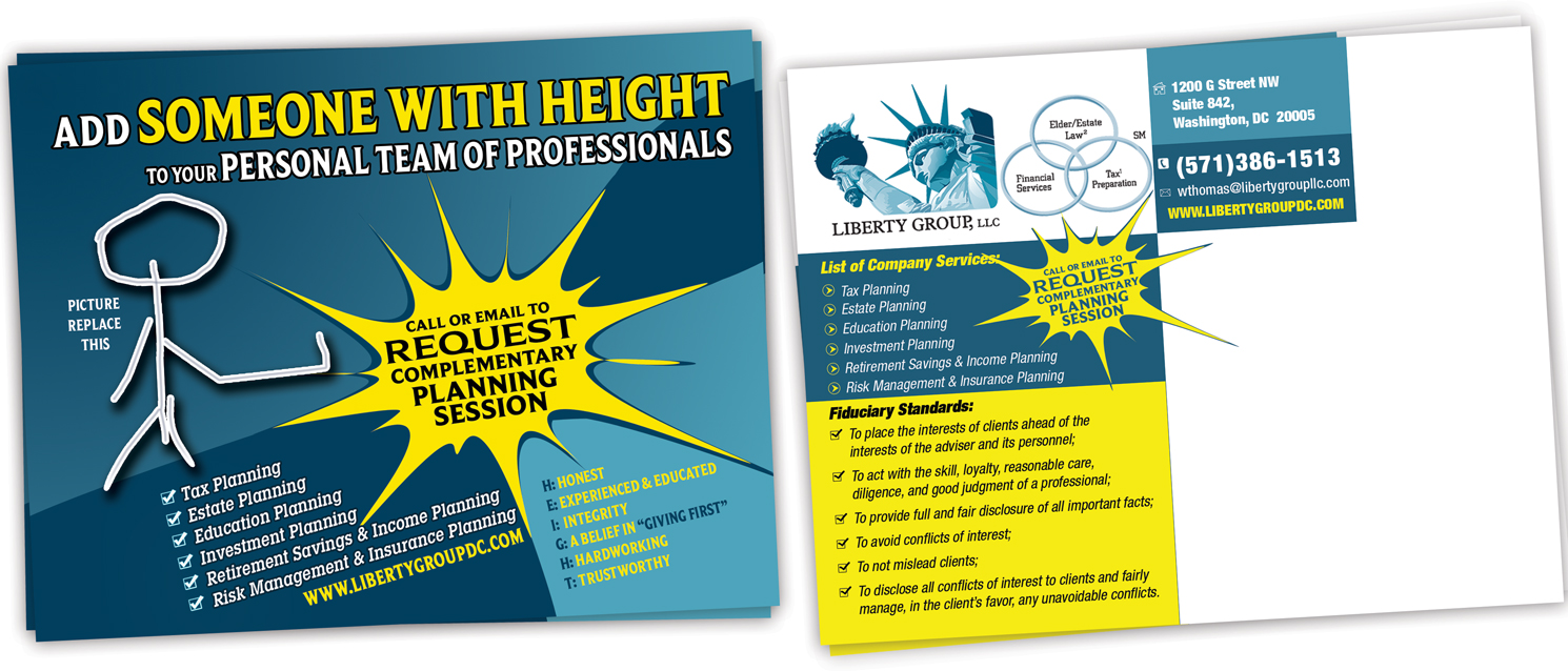 Postcard Design by UrbainFX for The Liberty Group, LLC | Design #13183391