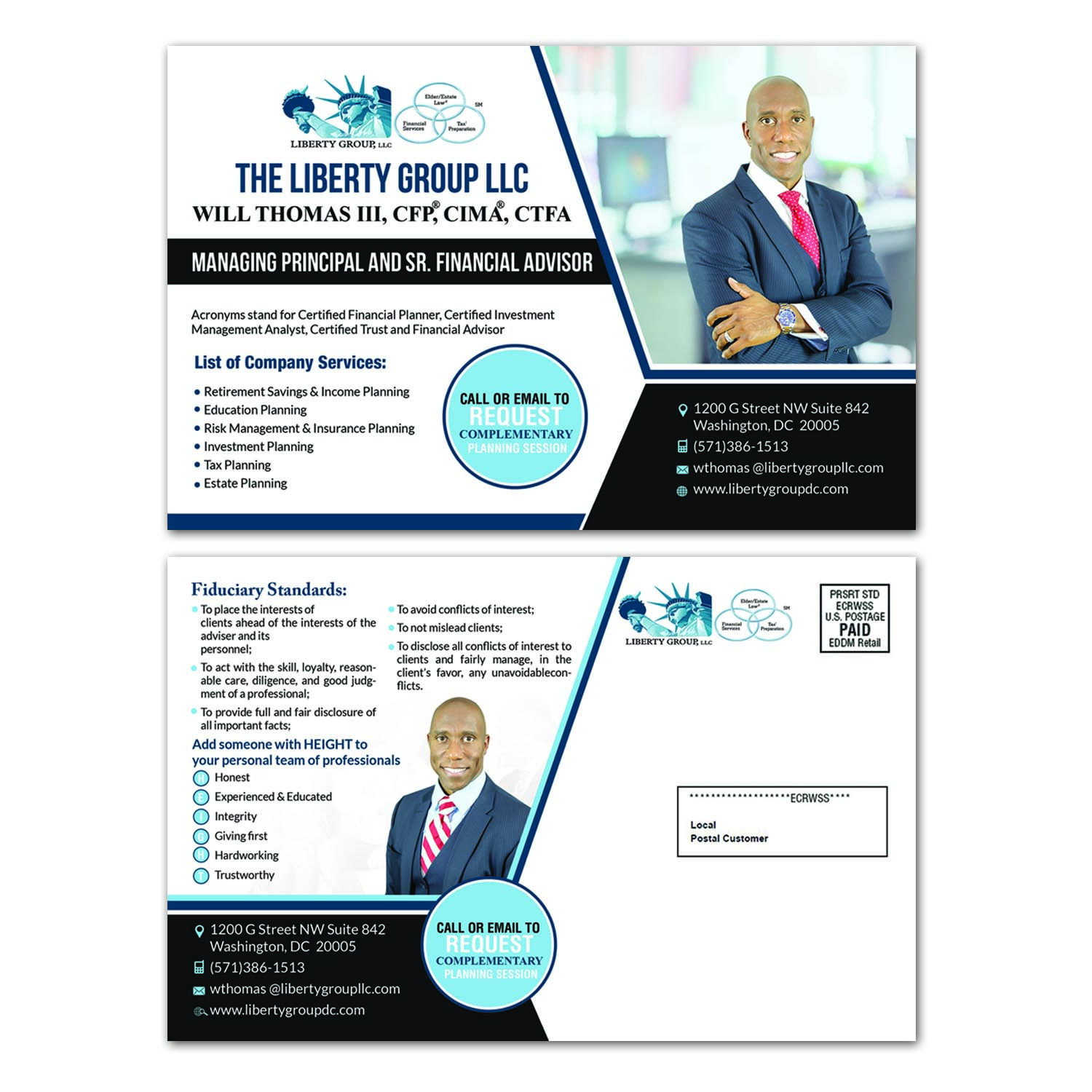 Postcard Design by creative.bugs for The Liberty Group, LLC | Design #13341188