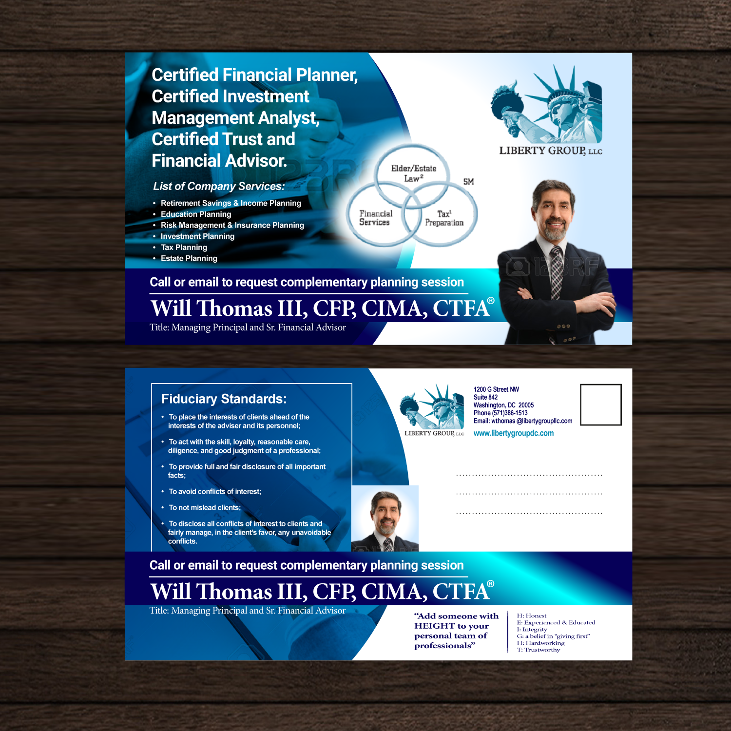 Postcard Design by Aleksic for The Liberty Group, LLC | Design #13243126