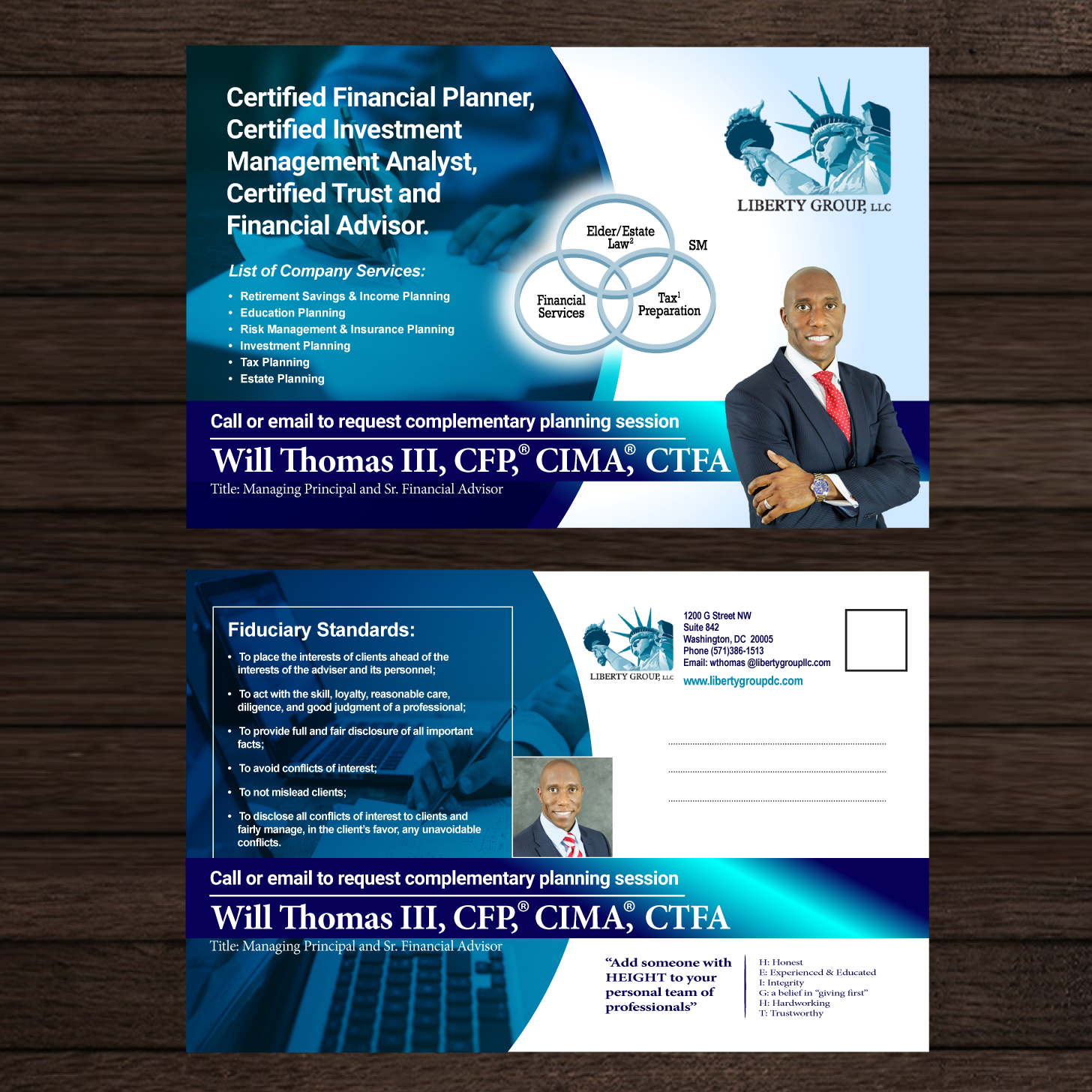 Postcard Design by Aleksic for The Liberty Group, LLC | Design #13273943