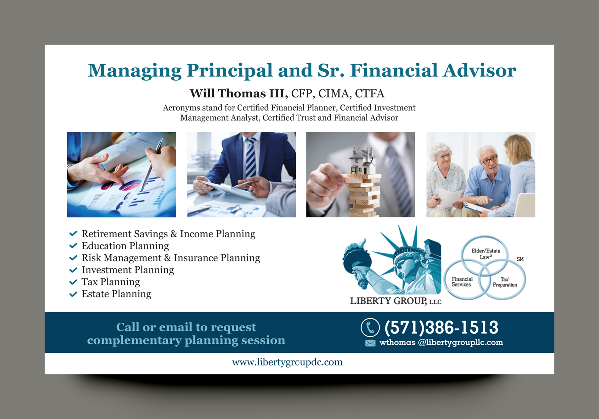 Design de Carte Postale par rkailas pour The Liberty Group, LLC | Design #13186179