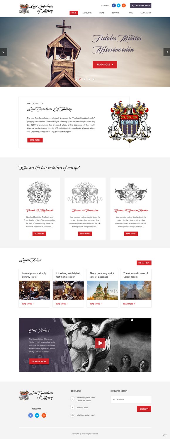 Web Design by pb for Lost Cavaliers of Mercy | Design #13169428