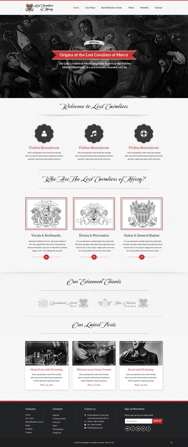 Web Design by pb for Lost Cavaliers of Mercy | Design #13169442