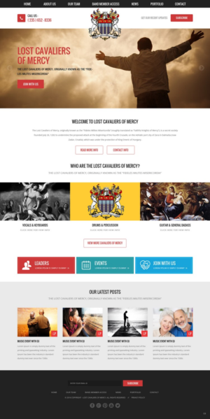 Web Design by pb for Lost Cavaliers of Mercy | Design: #13169443