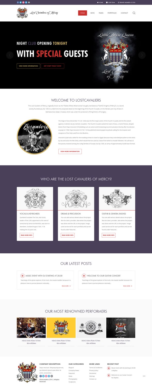 Web Design by pb for Lost Cavaliers of Mercy | Design: #13169444