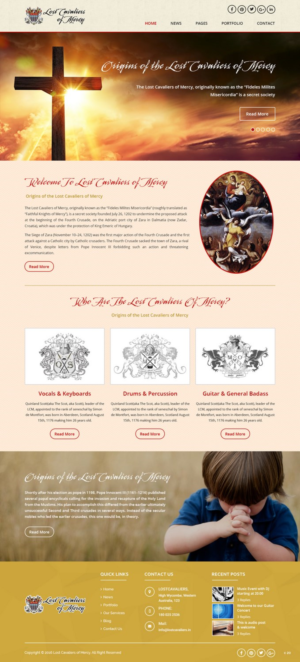 Web Design by pb for Lost Cavaliers of Mercy | Design: #13169464