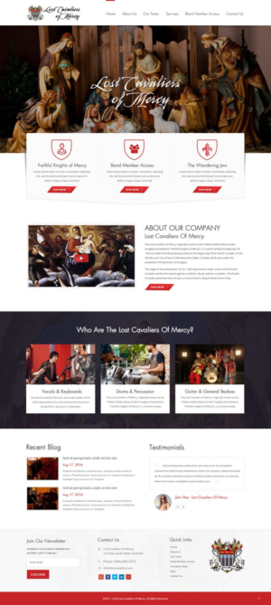 Web Design by pb for Lost Cavaliers of Mercy | Design: #13177894