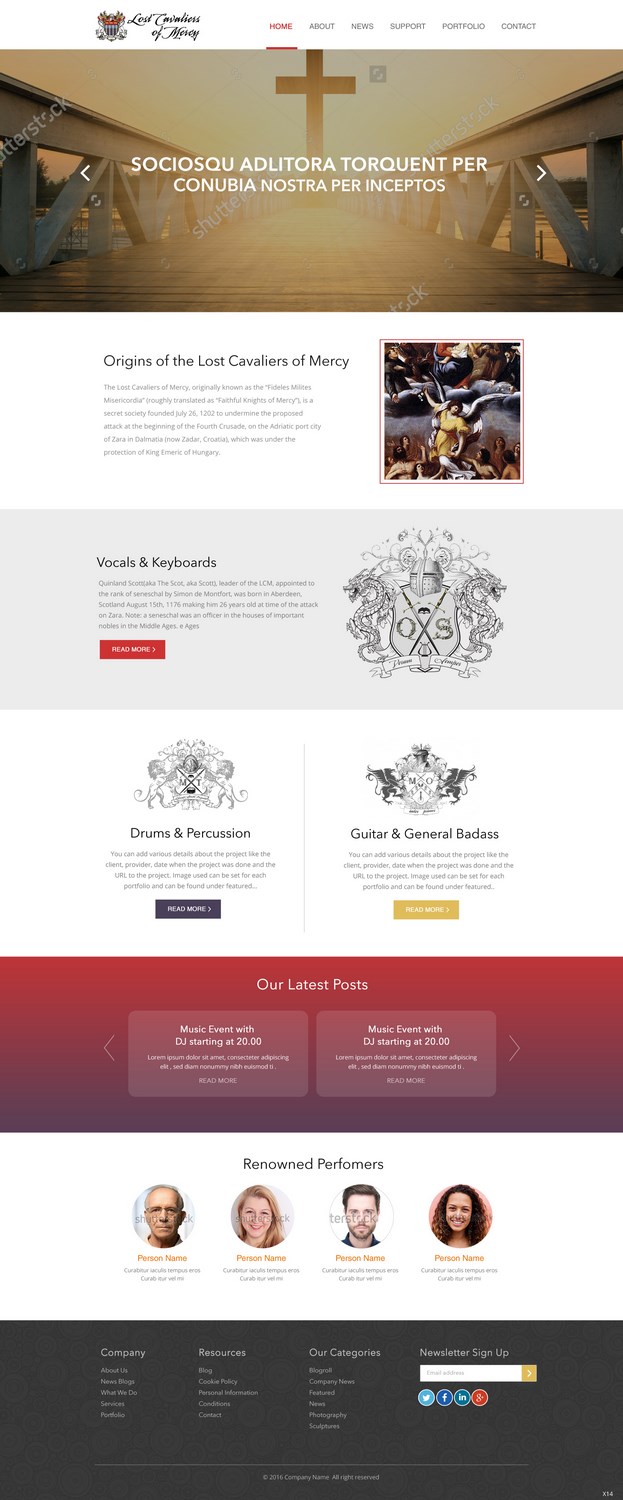 Web Design par pb pour Lost Cavaliers of Mercy | Design #13177895