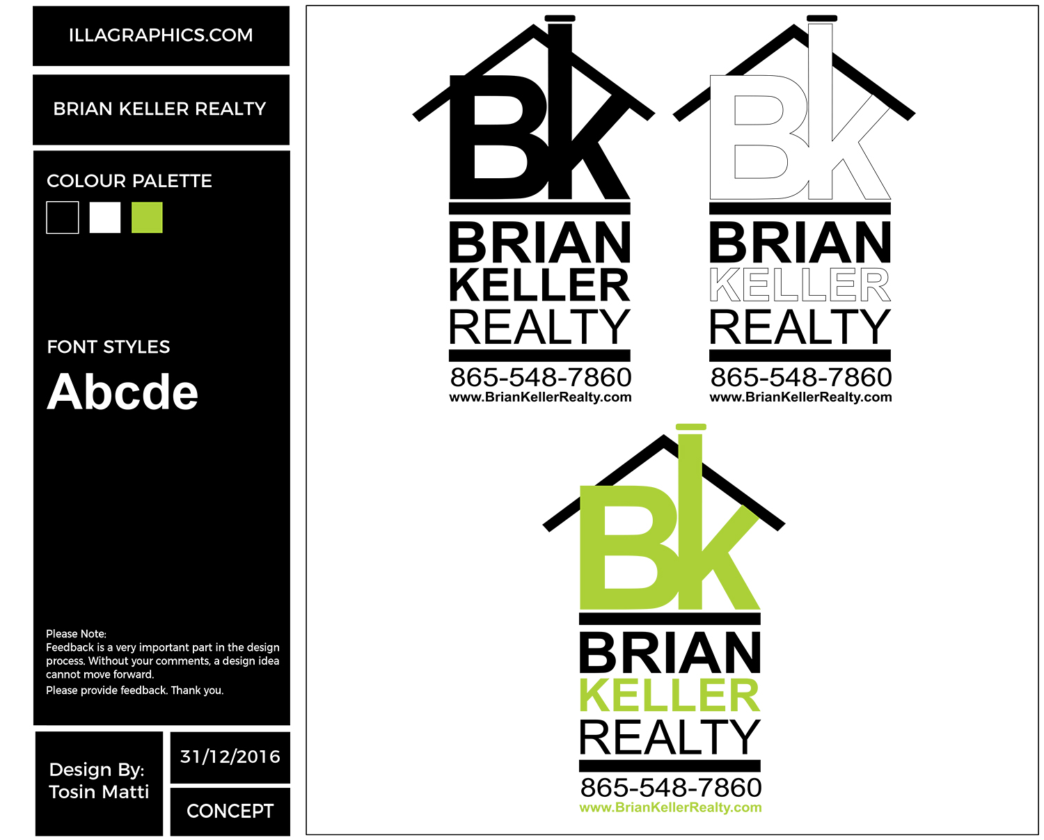 Logo Design by Illagraphics for Brian Keller Realty | Design #13178980