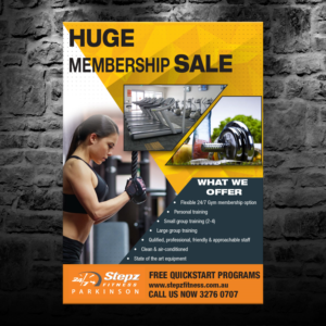 Flyer-Design von theblueart für Stepz Fitness Parkinson | Design #13197273