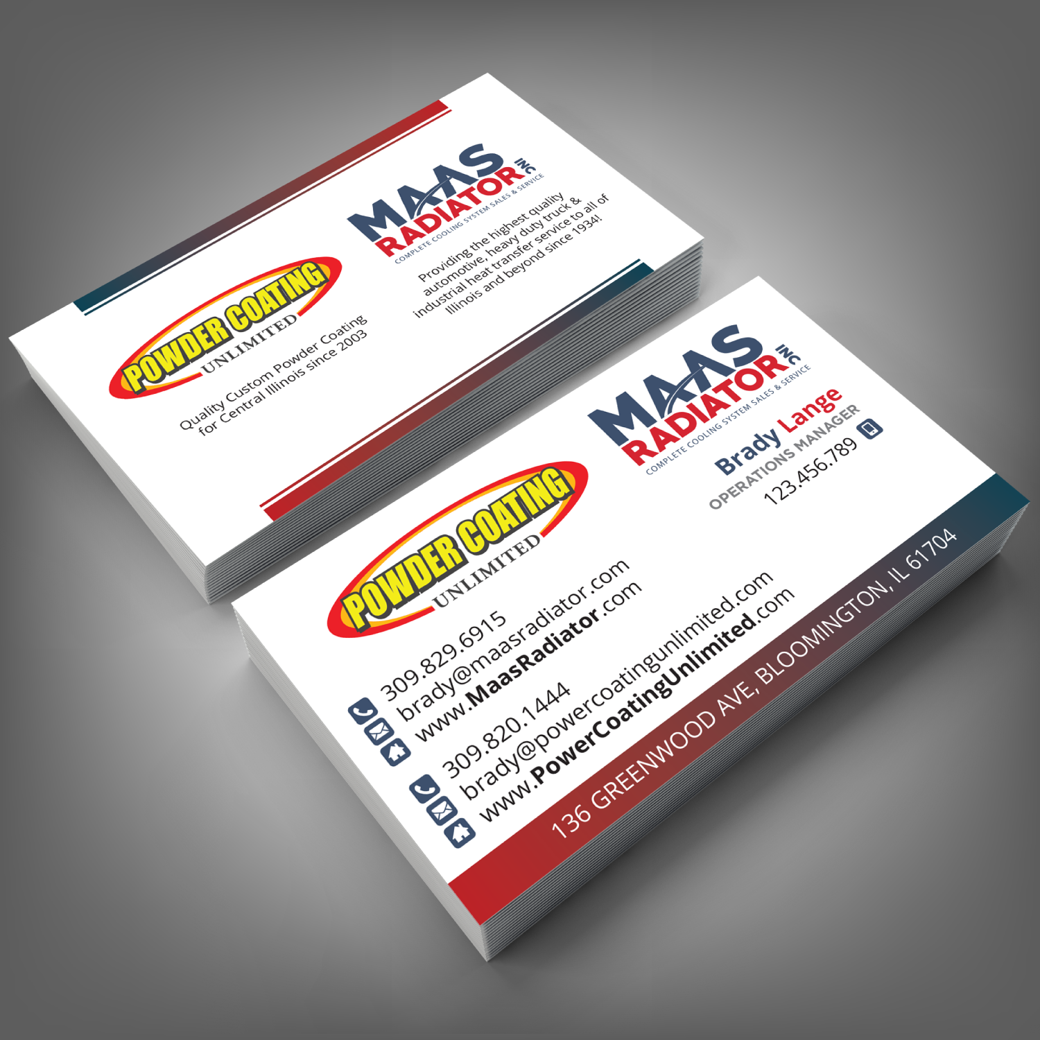 Diseño de Tarjeta de Presentación por adiazudin para Maas Radiator Inc | Diseño #13218781