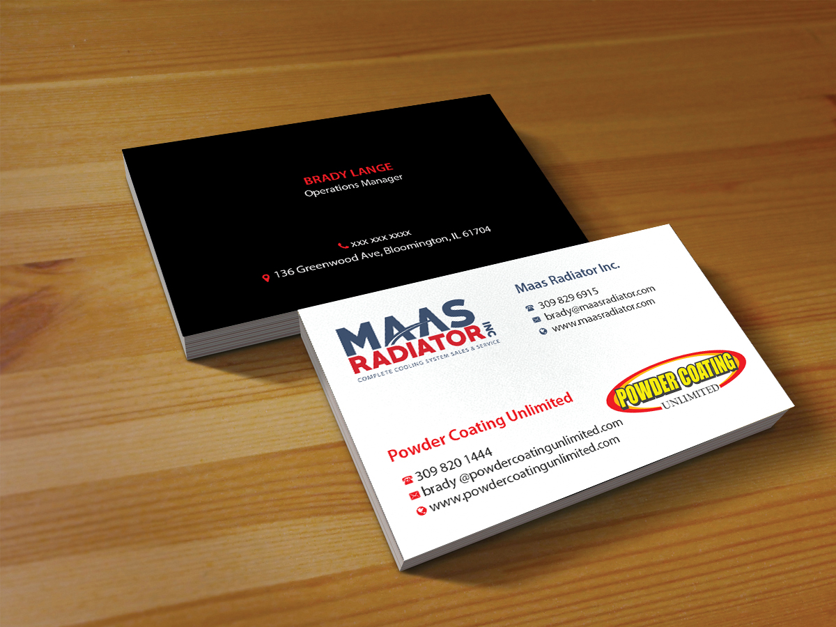 Diseño de Tarjeta de Presentación por Creations Box 2015 para Maas Radiator Inc | Diseño #13210110