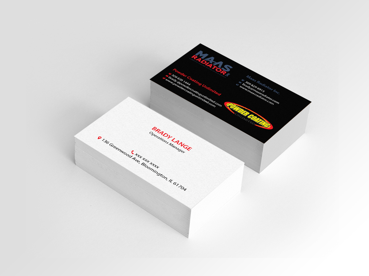 Diseño de Tarjeta de Presentación por Creations Box 2015 para Maas Radiator Inc | Diseño #13210111