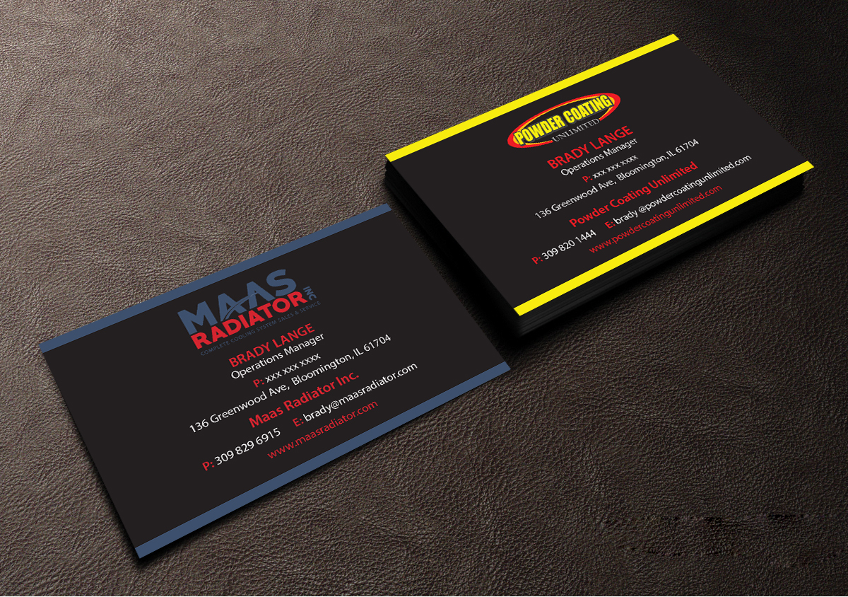 Diseño de Tarjeta de Presentación por Creations Box 2015 para Maas Radiator Inc | Diseño #13212467