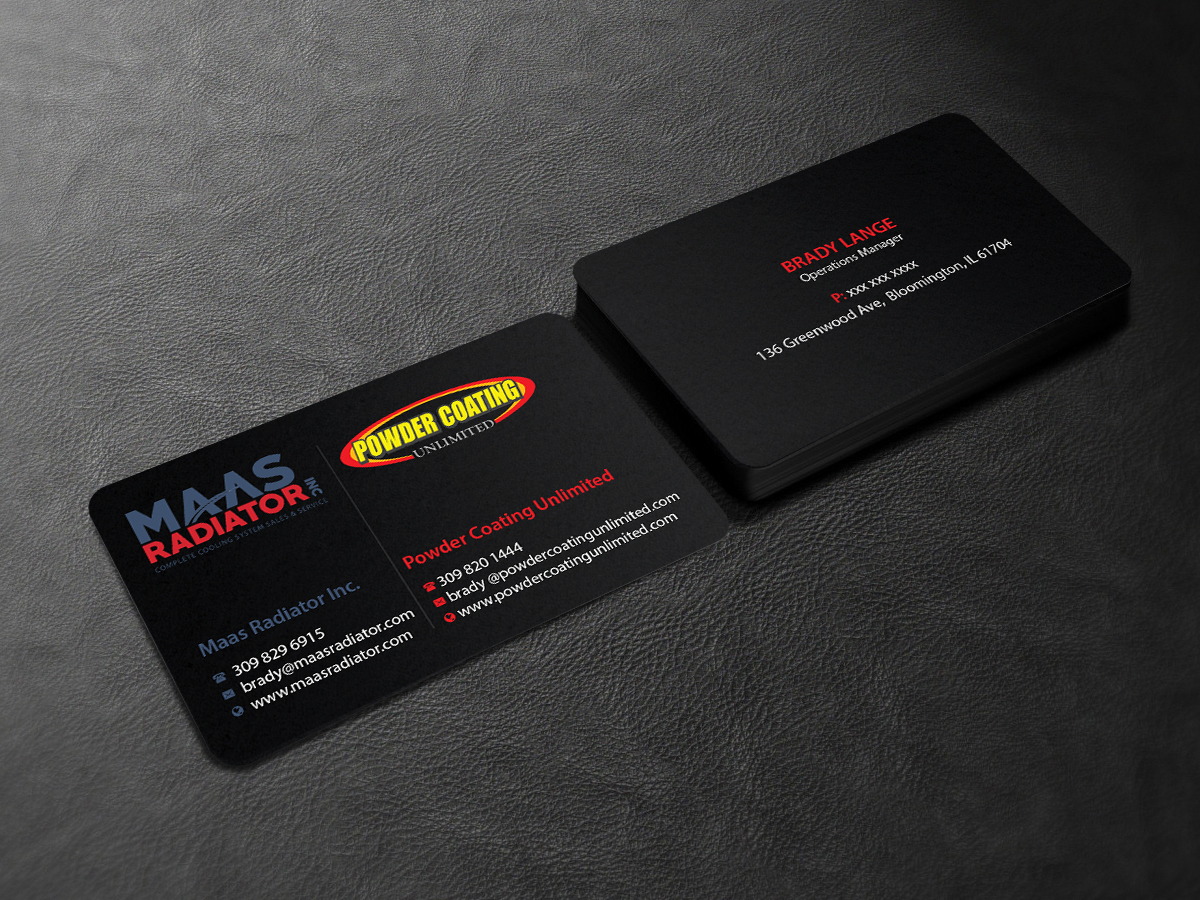 Diseño de Tarjeta de Presentación por Creations Box 2015 para Maas Radiator Inc | Diseño #13212468