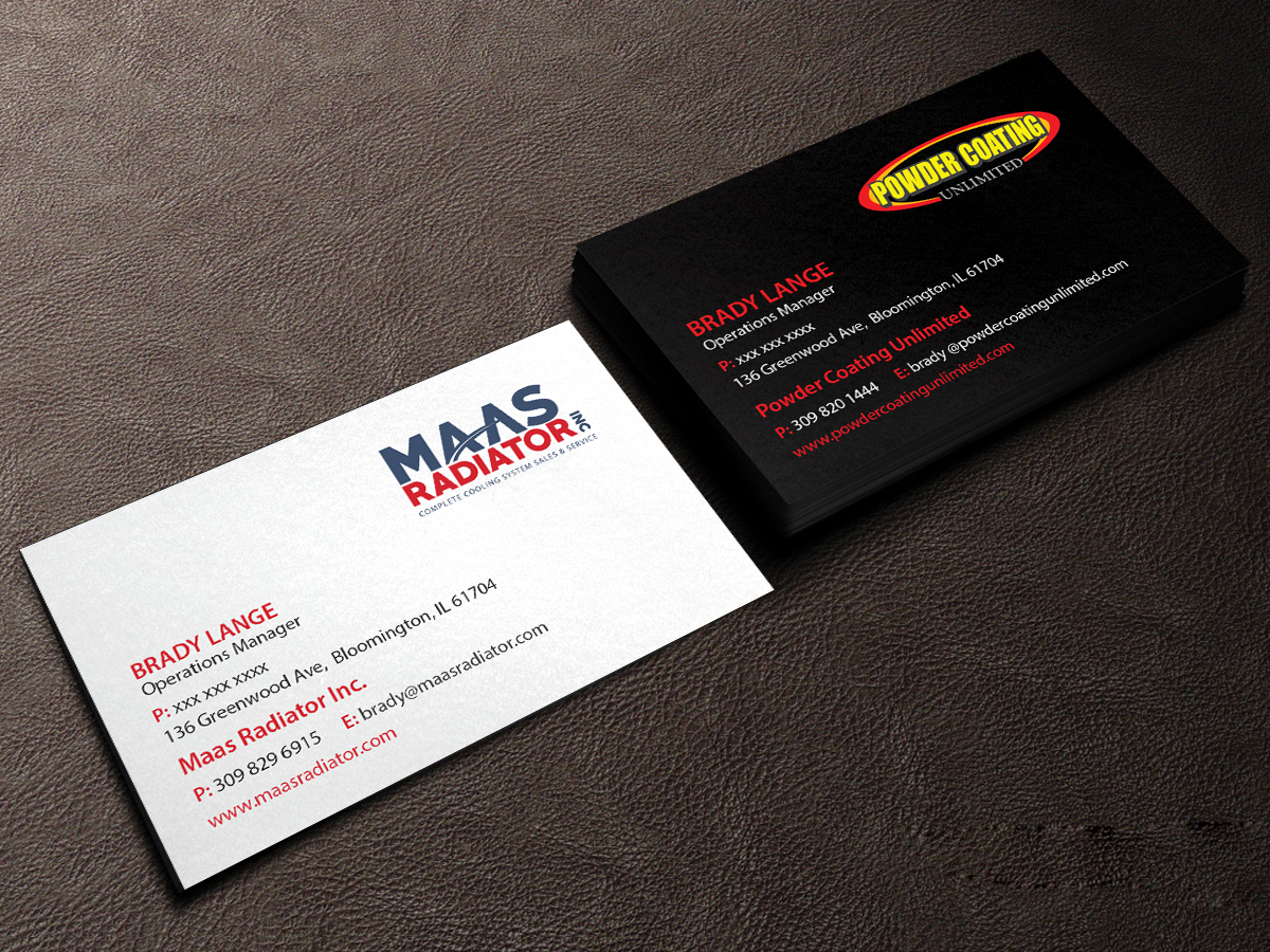 Diseño de Tarjeta de Presentación por Creations Box 2015 para Maas Radiator Inc | Diseño #13212470