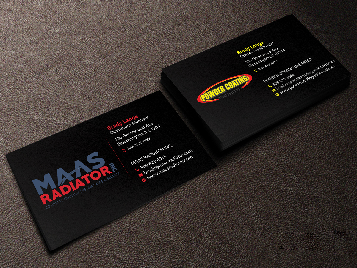 Diseño de Tarjeta de Presentación por Creations Box 2015 para Maas Radiator Inc | Diseño #13223806
