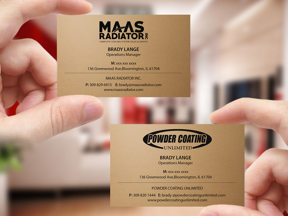 Diseño de Tarjeta de Presentación por Creations Box 2015 para Maas Radiator Inc | Diseño #13223812